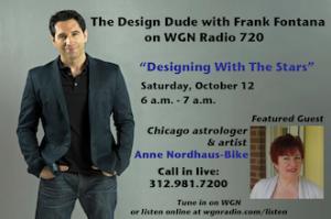 Frank Fontana to welcome artist and astrologer Anne Nordhaus-Bike to his WGN Radio show Saturday, Oct. 12, at 6 a.m.